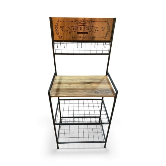 Çok Amaçlı  Retro Mutfak Organizer Kahve Köşesi, Dekoratif Raf  ,Mutfak bankosu Kahve