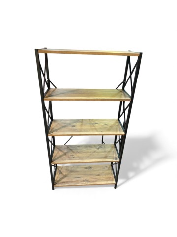 Metal Kitaplık Dekoratif 5 Raflı Geniş Kitaplık