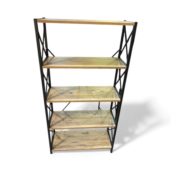 Metal Kitaplık Dekoratif 5 Raflı Geniş Kitaplık