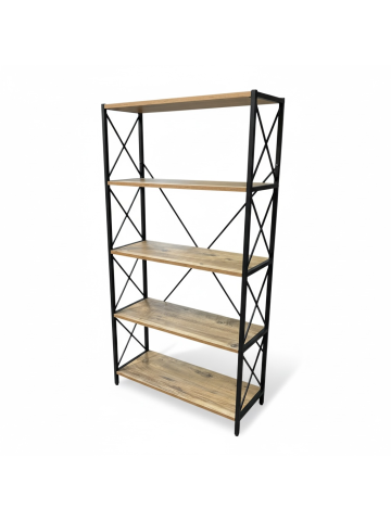 Metal Kitaplık Dekoratif 5 Raflı Geniş Kitaplık